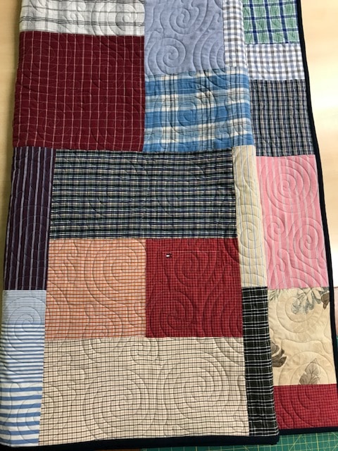 Memory quilt with plaids