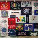 "Sorority t-shirt quilt","memory t-shirt quilt", "mosaic t-shirt quilt" "Campus Tshirt Quilt"