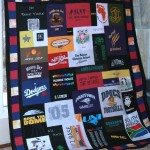 Anniversary t-shirt quilt. Made for a couple's second wedding anniversary. They met in high school and had wonderful memories from their t shirts.