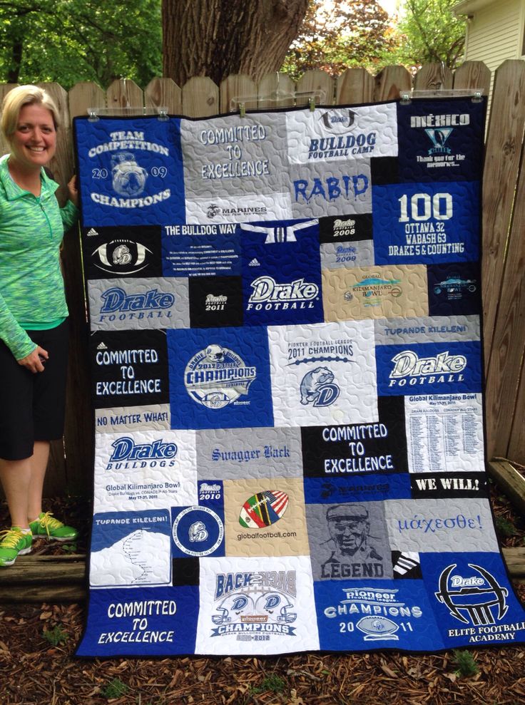 Drake Bulldogs t-shirt quilt 