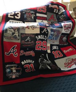 Braves baseball t-shirt quilt